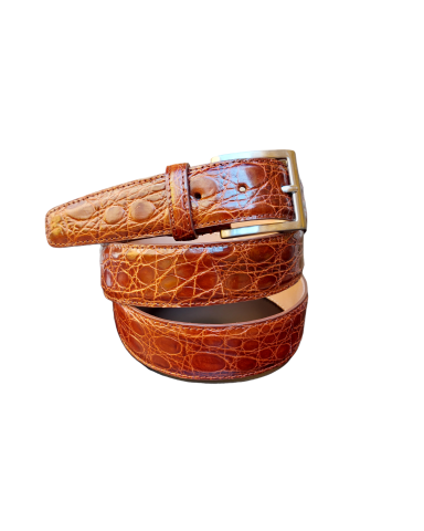 Genuine crocodile belt with small scales