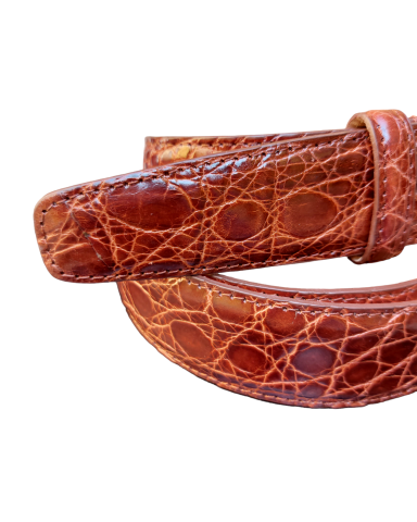 Genuine crocodile belt with small scales