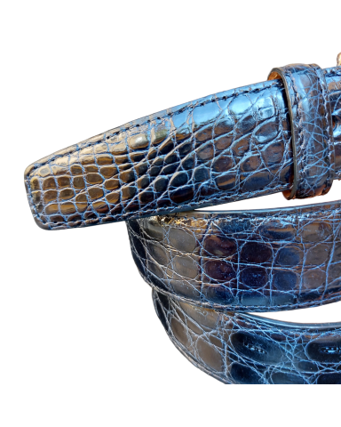 Genuine crocodile belt with small scales