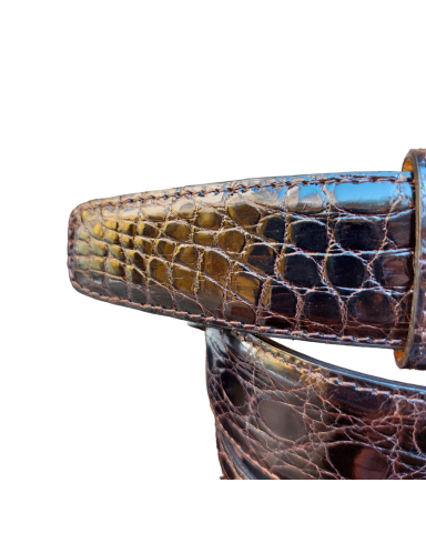 Genuine crocodile belt with small scales