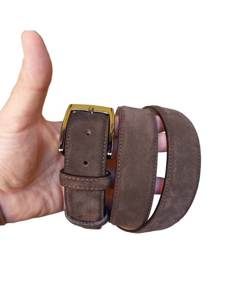 Dark brown suede belt 2