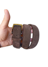 Dark brown suede belt