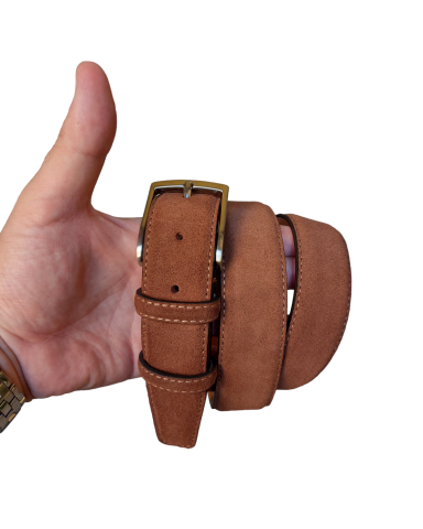 Rust suede belt