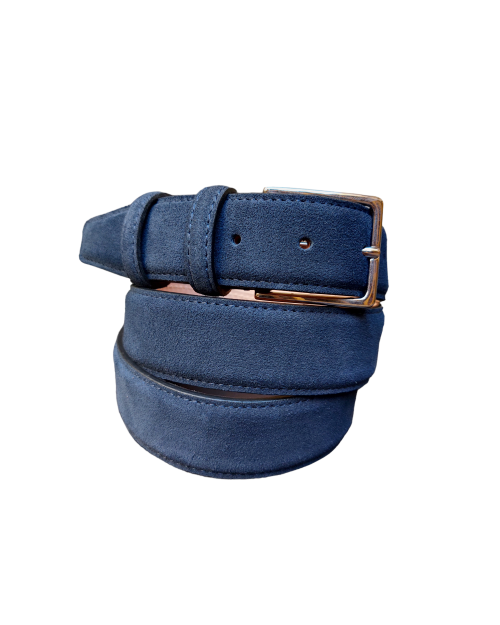 Blue suede belt