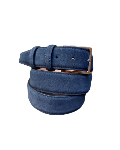Blue suede belt
