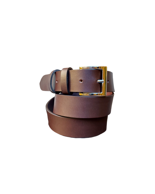 3.5cm dark brown leather sports belt