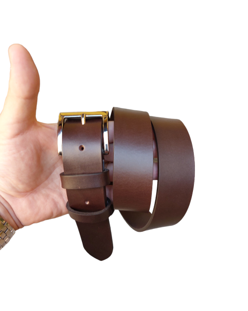 3.5cm dark brown leather sports belt 2