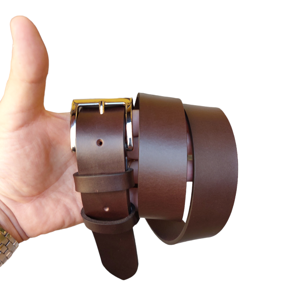 Cintura sportiva in cuoio t.moro cm 3,5