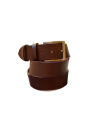 4cm dark brown leather sports belt