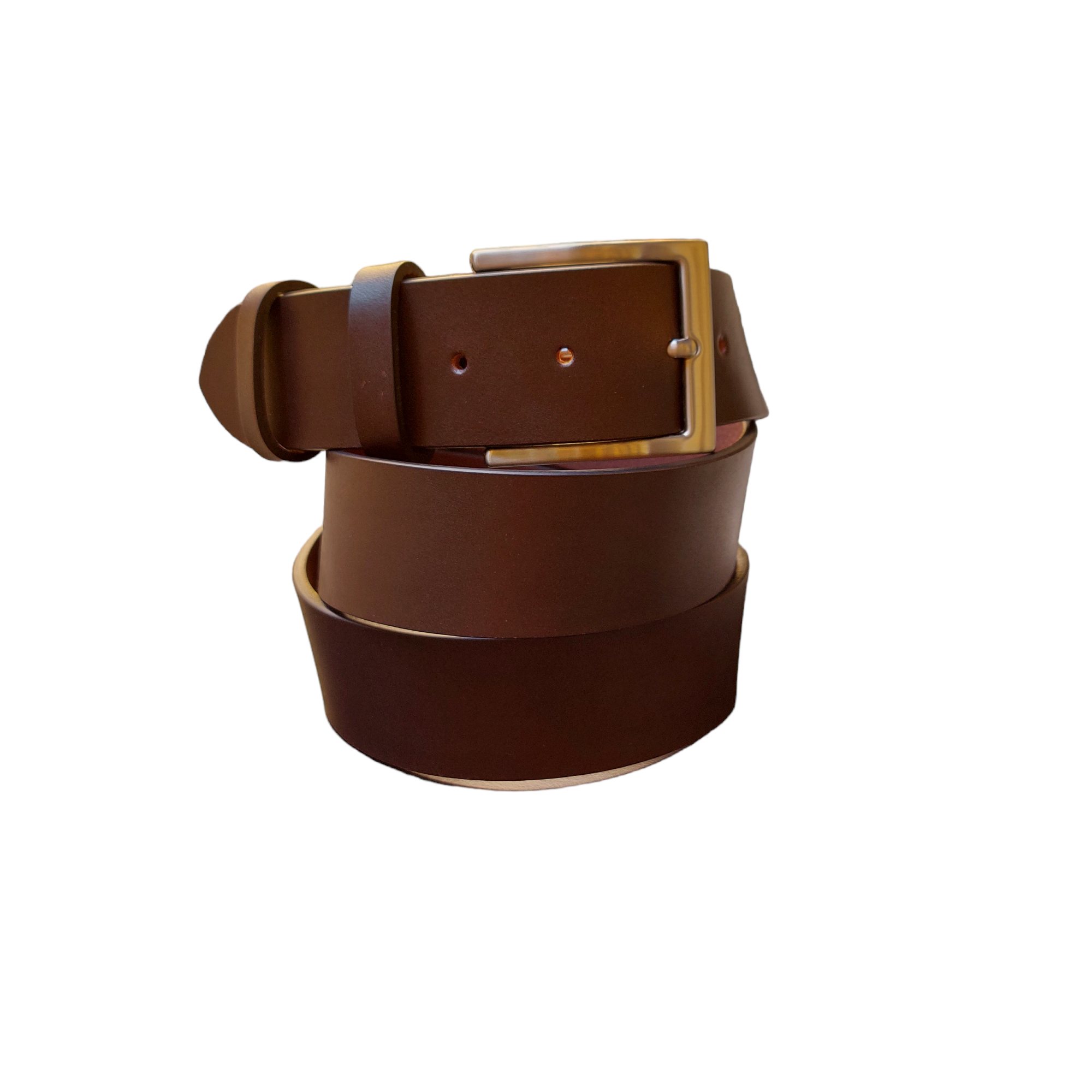 4cm dark brown leather sports belt
