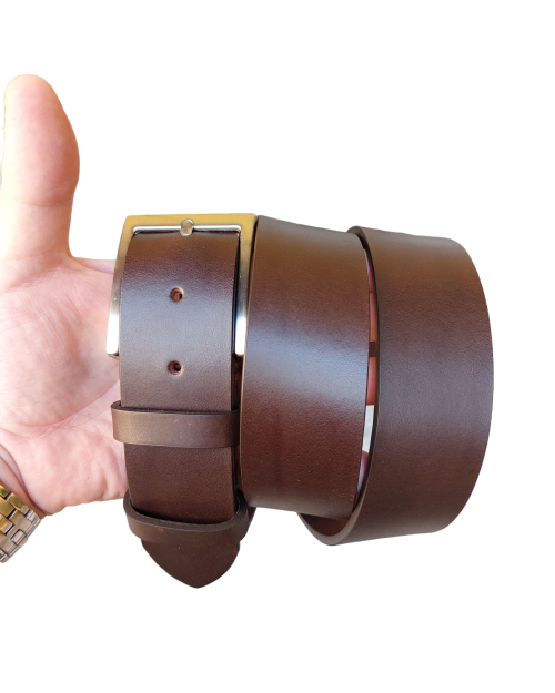 4cm dark brown leather sports belt 2