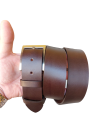 4cm dark brown leather sports belt