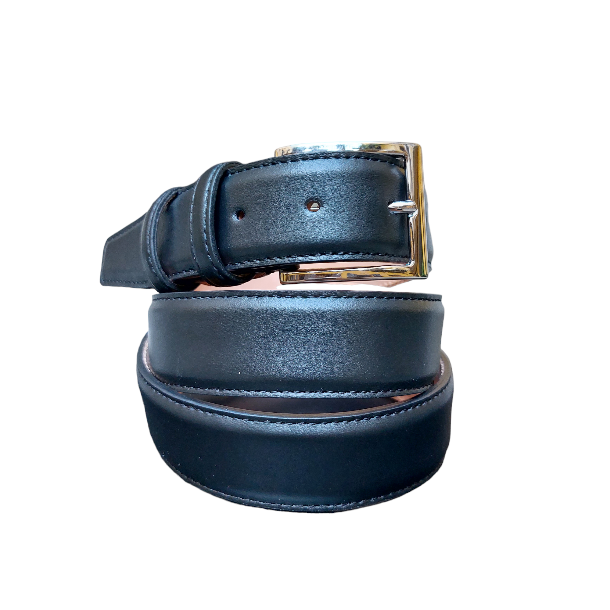 Elegant belt in black nappa calfskin