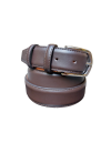 Elegant belt in dark brown nappa calfskin