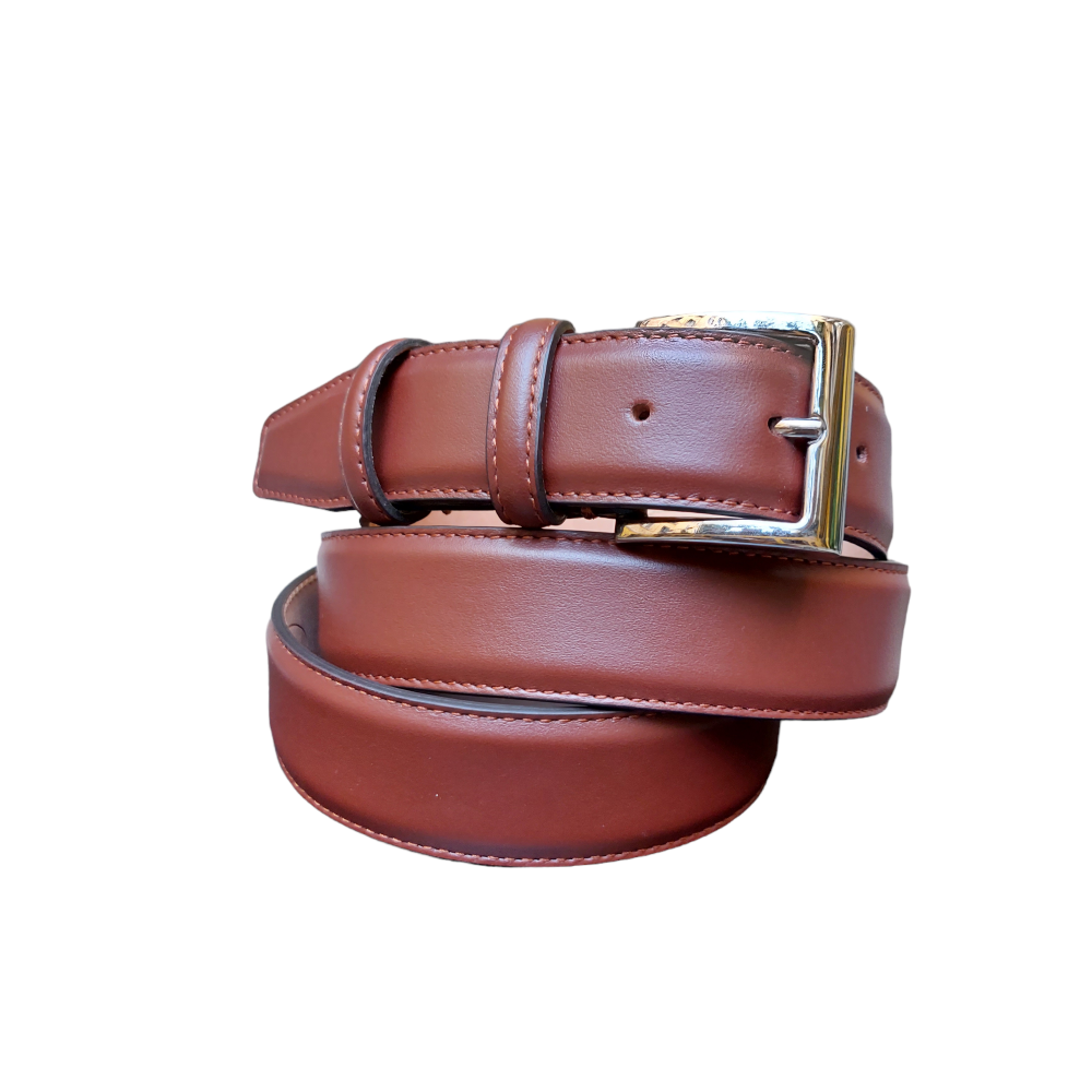 Cintura elegante in vitello nappato marrone