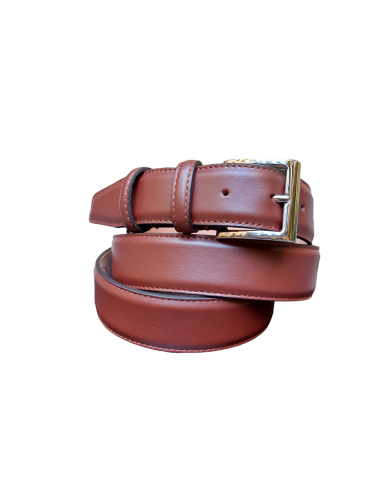 Elegant belt in brown nappa calfskin