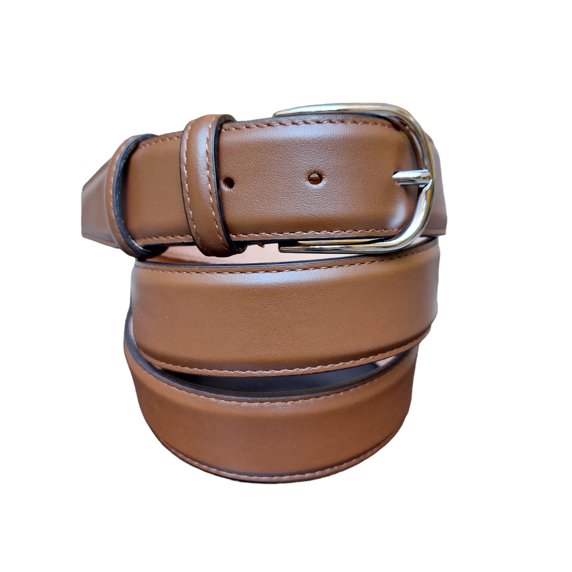 Elegant belt in hazelnut nappa calfskin