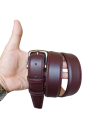 Elegant belt in burgundy nappa calfskin