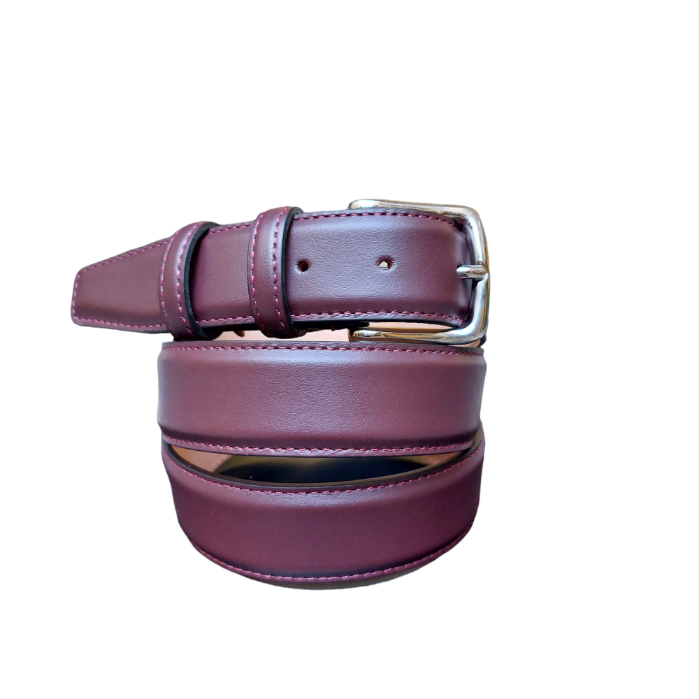 Cintura elegante in vitello nappato burgundy