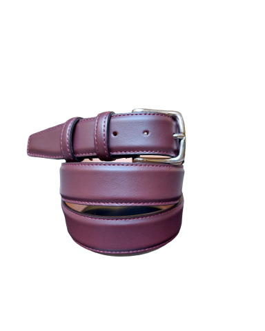 Cintura elegante in vitello nappato burgundy