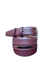 Elegant belt in burgundy nappa calfskin