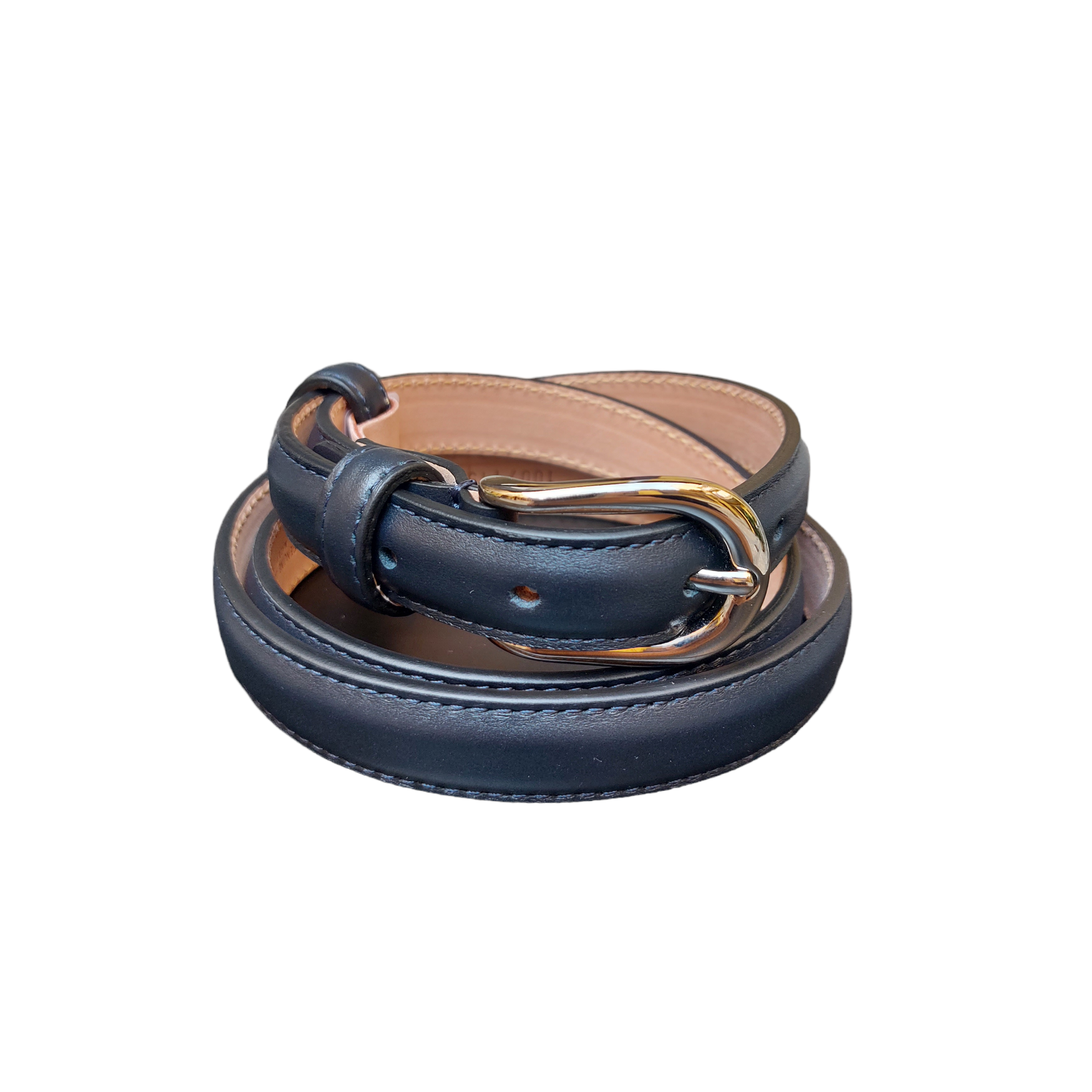 Women's belt in black nappa calfskin