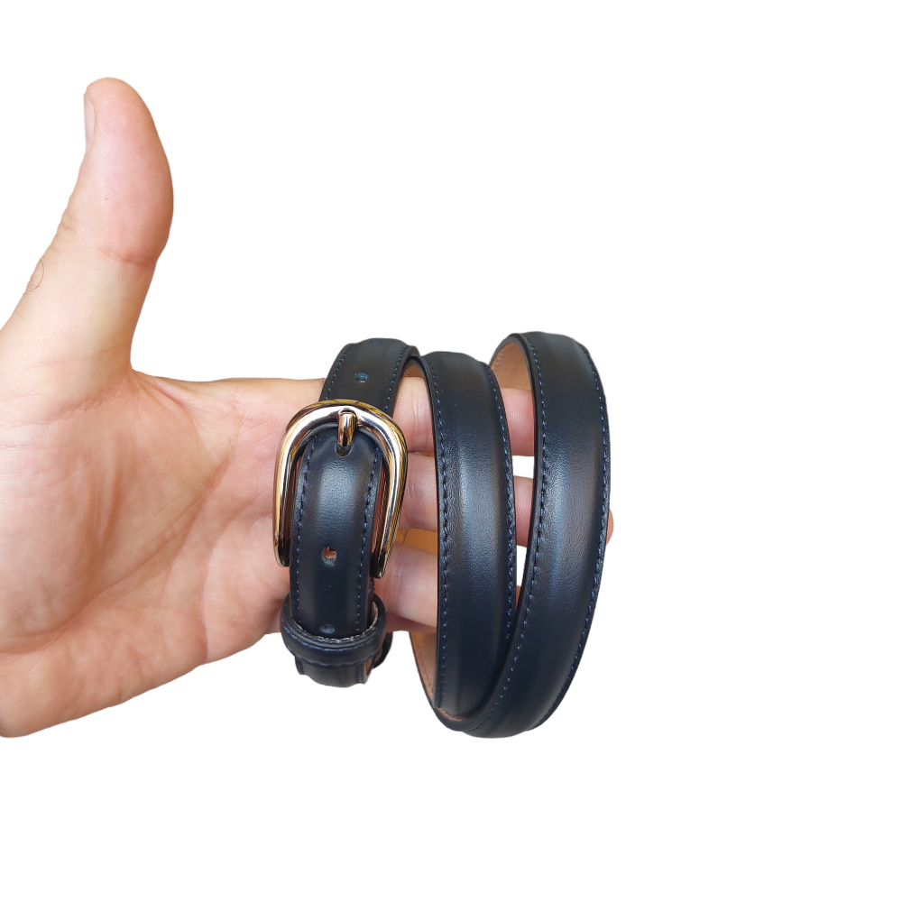 Women's belt in black nappa calfskin