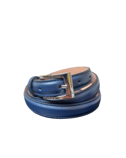 Cintura donna in vitello nappato blu