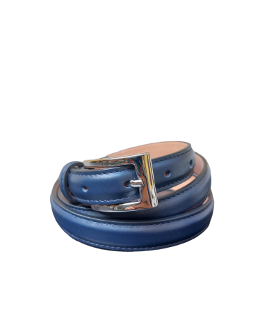 Cintura donna in vitello nappato blu