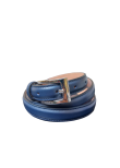 Women's belt in blue nappa calfskin