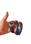 Women's belt in blue nappa calfskin
