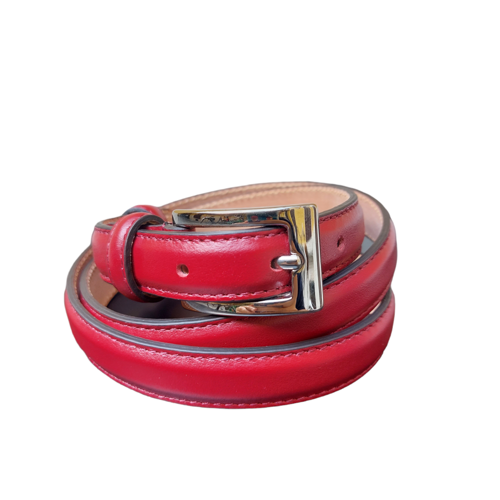 Cintura donna in vitello nappato rosso