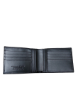 Black men's wallet with cards and banknotes