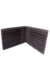 Men's wallet with cards and banknotes, dark brown