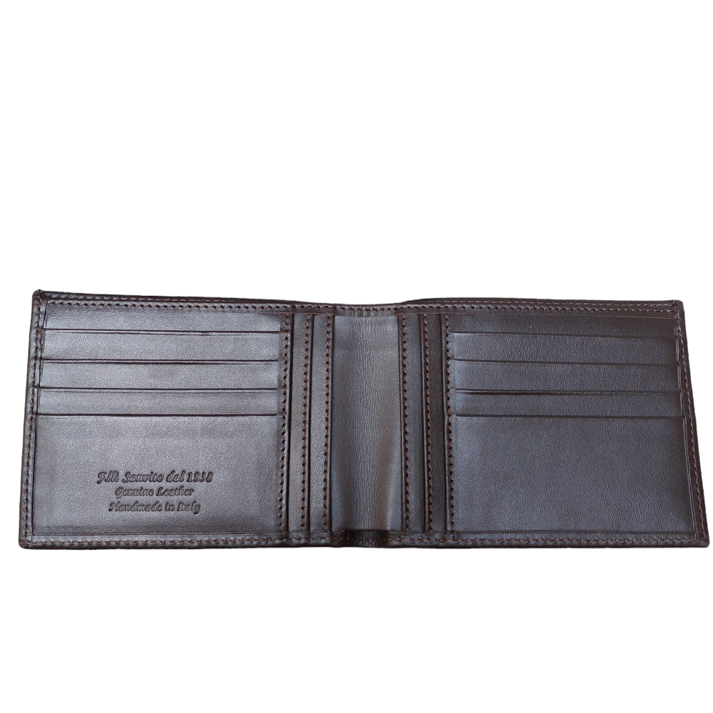 Men's wallet with cards and banknotes, dark brown