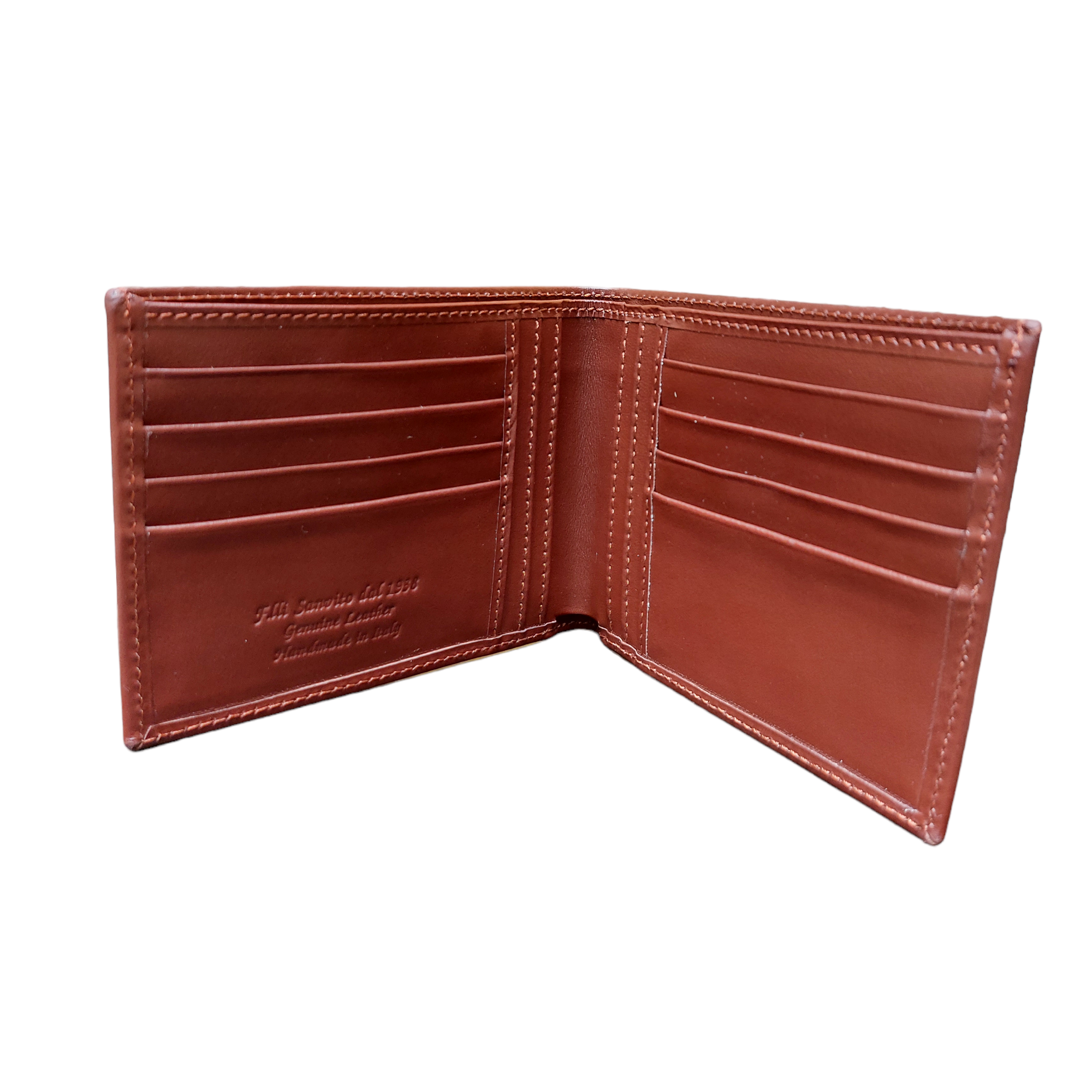 Men's wallet with cards and banknotes in leather