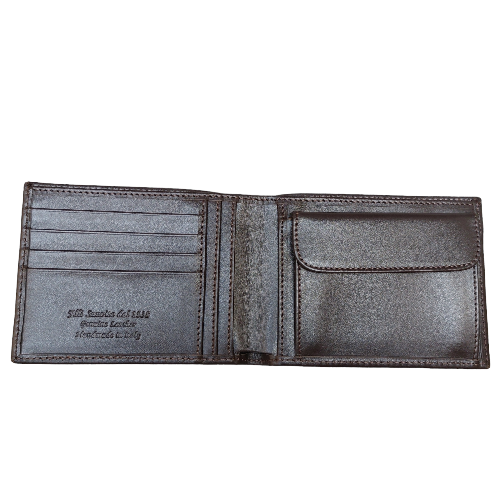 Men's wallet with dark brown coin purse