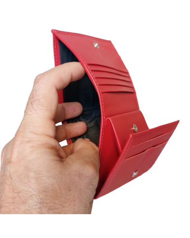 Men's wallet with red coin pocket