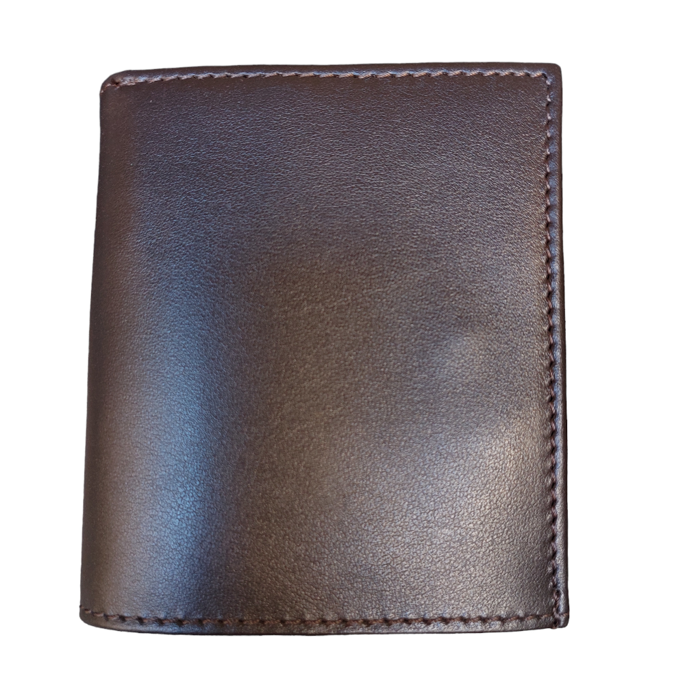 Men's wallet with coin pocket in dark brown