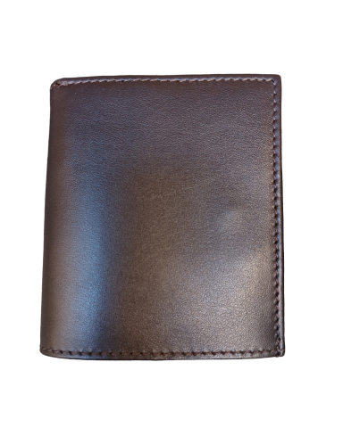 Men's wallet with coin pocket in dark brown