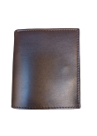 Men's wallet with coin pocket in dark brown