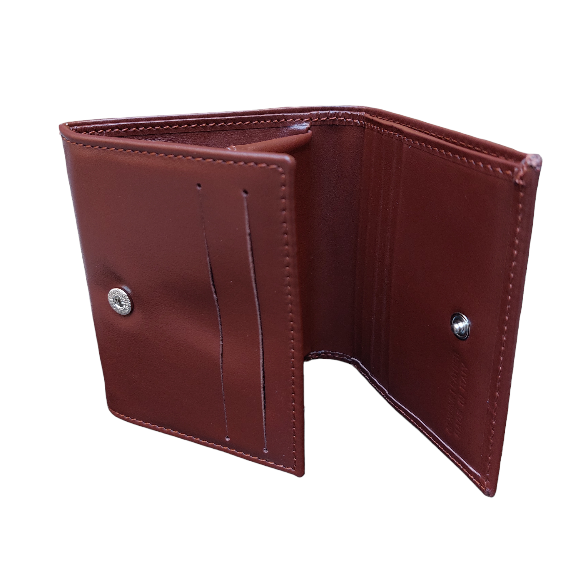 Men's wallet with leather coin pocket