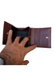 Men's wallet with leather coin pocket