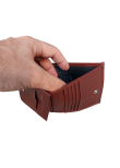 Men's wallet with leather coin pocket