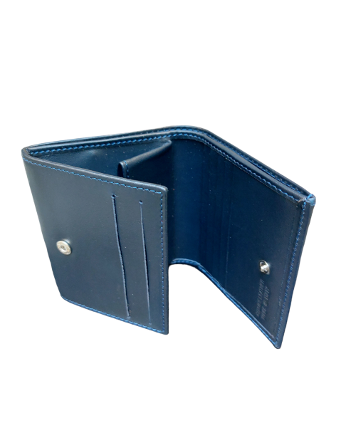 Men's wallet with blue coin pocket