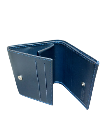 Portafogli uomo con portamonete a vaschetta blu