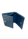 Men's wallet with blue coin pocket