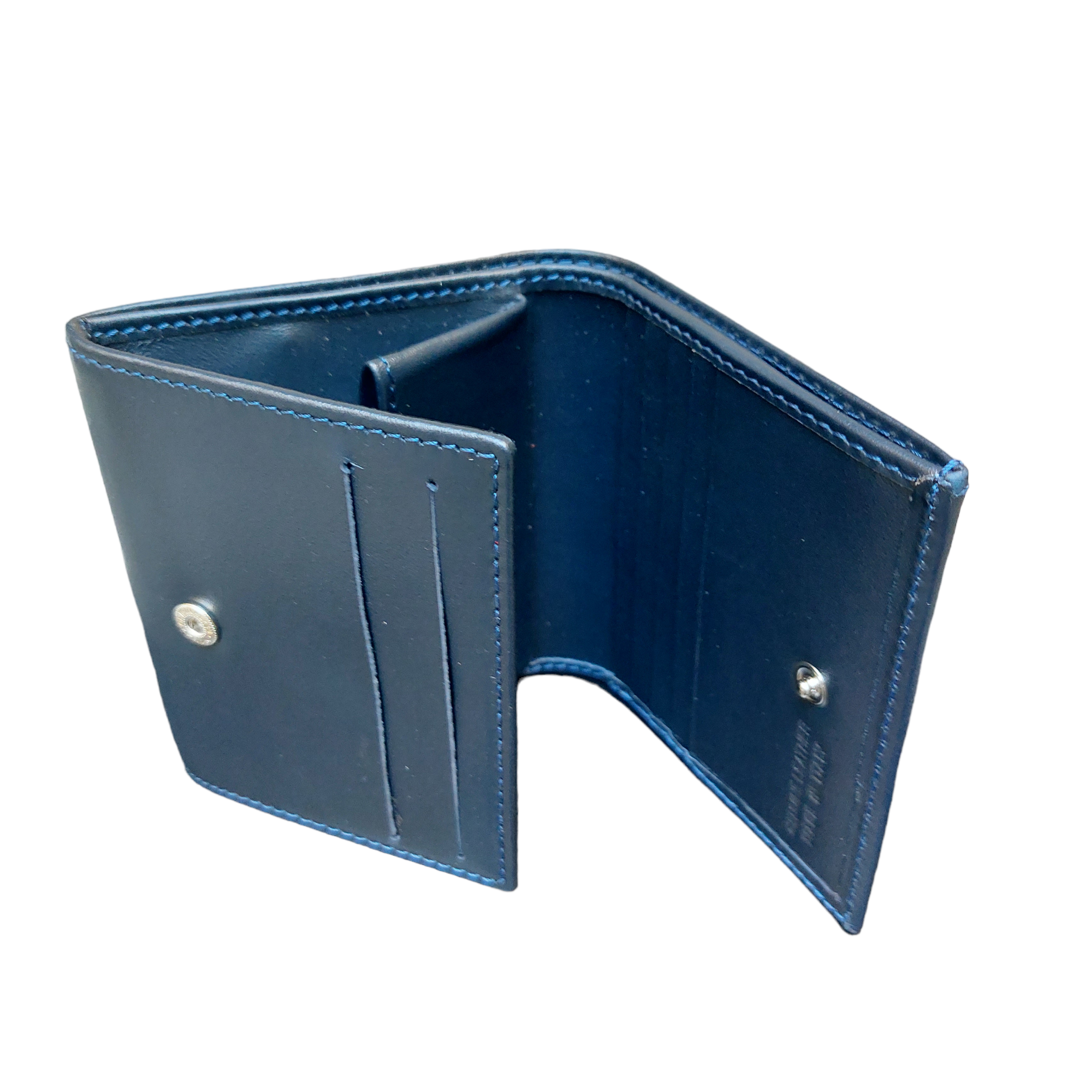 Men's wallet with blue coin pocket