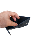 Men's wallet with blue coin pocket