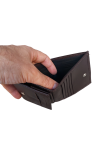 Men's wallet with coin pocket in dark brown
